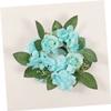 GRIRIW Candle Ring Wreaths Rose Buds Artificial Flowers Wedding Centerpiece Floral Candle Rings for Party Decorations view 4