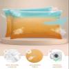Wotrend Gradient Queen Pillow Cases Set of 2, Teal Orange Omber Stripe Satin Pillow Case Cover with Smooth Hidden Zipper Closure, Soft Throw Pillow Covers Cases for Home Decoration 20 X 30 Inches view 2