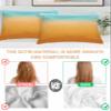 Wotrend Gradient Queen Pillow Cases Set of 2, Teal Orange Omber Stripe Satin Pillow Case Cover with Smooth Hidden Zipper Closure, Soft Throw Pillow Covers Cases for Home Decoration 20 X 30 Inches view 4