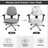 Cartoon Bunny Office Chair Cover Stretchable Computer Chair Seat Cover Backrest Slipcovers, Stretchable Rotating Desk Chair Seat Cushion Split Protectors Easter Spring Flowers Plants Eggs Leaves view 2