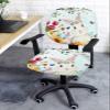 Cartoon Bunny Office Chair Cover Stretchable Computer Chair Seat Cover Backrest Slipcovers, Stretchable Rotating Desk Chair Seat Cushion Split Protectors Easter Spring Flowers Plants Eggs Leaves view 3