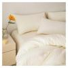 ADovz 4Pcs Twin Double Queen Family Duvet Cover Set Seersucker Textured Washed Cotton Ultra Soft Comforter Cover Bed Sheet Pillowcases,Bed Sheets view 2