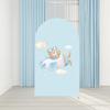 Aerdce Light Blue Arched Backdrop Cover Chiara Backdrop Bear Airplane Arch Stand Cover for Baby Shower Birthday Party Decoration(Only Cover), Lx-gx-2335, LXGX-2335-220x120cm view 2
