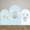 Aerdce Light Blue Arched Backdrop Cover Chiara Backdrop Bear Airplane Arch Stand Cover for Baby Shower Birthday Party Decoration(Only Cover), Lx-gx-2335, LXGX-2335-220x120cm view 3