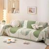 A/B Reversible Sofa Covers 1 2 3 4 Seater Chenille Throws For L/U Shaped Corner Sofas Large Rebel Cat Anti-Scratch Sofa Slipcover Multifunctional Blanket For Camping Beach Bed(180X420cm,Green) view 1