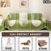 A/B Reversible Sofa Covers 1 2 3 4 Seater Chenille Throws For L/U Shaped Corner Sofas Large Rebel Cat Anti-Scratch Sofa Slipcover Multifunctional Blanket For Camping Beach Bed(180X420cm,Green) view 2