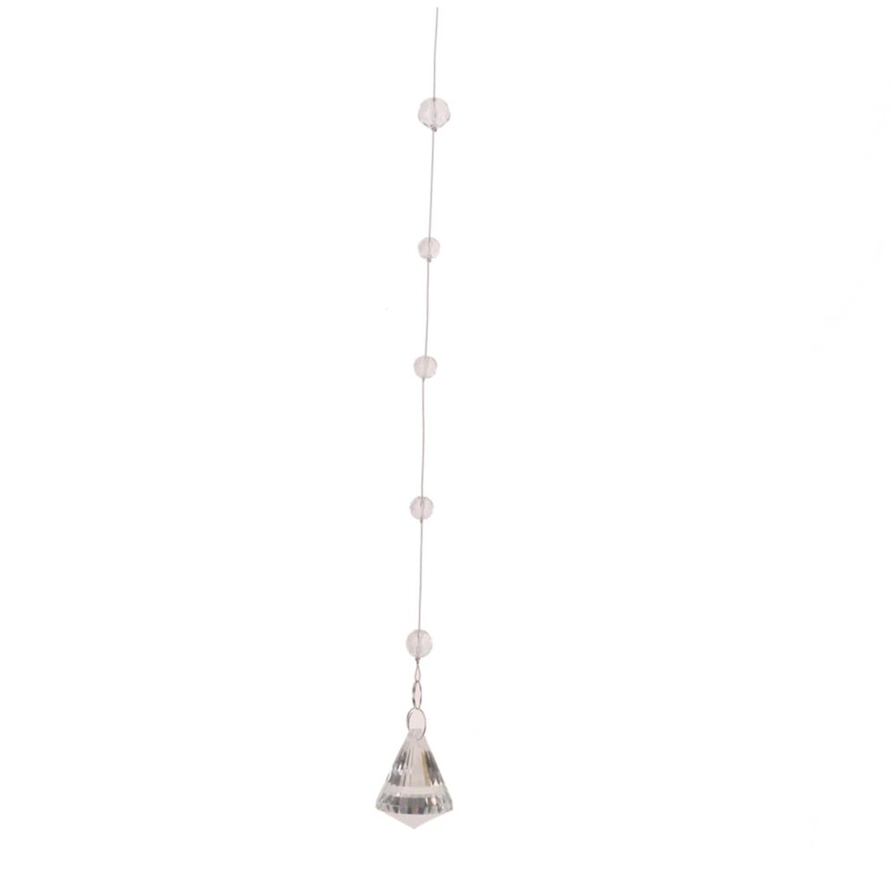 Diamond Faceted Beaded Curtain with Tassel Pendant for Home Xmas Decor