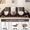 A/B Reversible Sofa Covers 1 2 3 4 Seater Chenille Throws For L/U Shaped Corner Sofas Large Rebel Cat Anti-Scratch Sofa Slipcover Multifunctional Blanket For Camping Beach Bed(180X420cm,Coffee) view 2