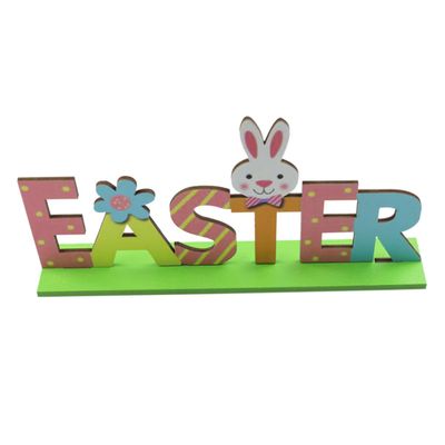 PRETYZOOM Easter Decorations Home Decor Ornament Office Easter Welcome Signs Spring Bunny Centerpiece Fireplace Fun Wooden Festival Wood Crafts