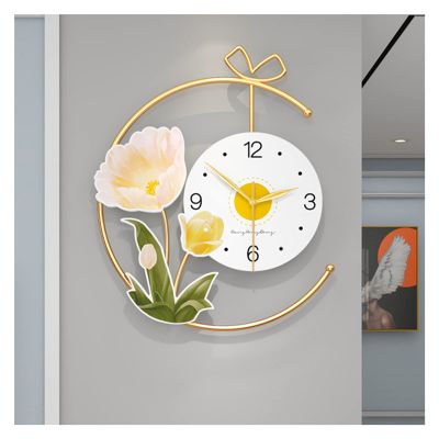 UUNVTOSU Modern Wood Dial Wall Clock, Large Simple Wall Decor, Metal Frame Silent Non-Ticking Clock for Living Room Decor, Kitchen, Bedroom, Study, Home Farmhouse Decoration, 16.5x19.7in Clocks