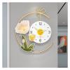 UUNVTOSU Modern Wood Dial Wall Clock, Large Simple Wall Decor, Metal Frame Silent Non-Ticking Clock for Living Room Decor, Kitchen, Bedroom, Study, Home Farmhouse Decoration, 16.5x19.7in Clocks view 1
