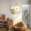 UUNVTOSU Modern Wood Dial Wall Clock, Large Simple Wall Decor, Metal Frame Silent Non-Ticking Clock for Living Room Decor, Kitchen, Bedroom, Study, Home Farmhouse Decoration, 16.5x19.7in Clocks view 2