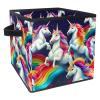 ZHANGYWFS Storage Boxes Bins Fabric Leather Handle Cube Collapsible Clutter Table Open Ideas Pocketbook Nursery Toddler Laundry Decorative Changing Versatile Basket Organizer Unicorn view 1