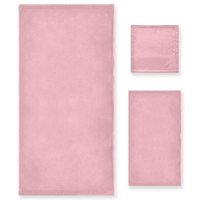 UMIRIKO Pink Towels Set 3-Piece Set of 3 Towels, 1 Bath Towel+1 Hand Towel+1 Washcloth, Multipurpose for Bathroom Hotel Gym Spa and Beach