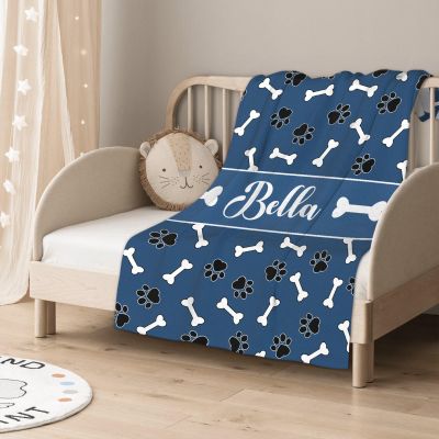 DOREALA Custom Dog Blankets with Pictures - Custom Name Blanket for Pets - Lightweight All-Season 120"x90"
