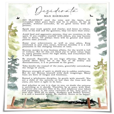 Jelyfisg Desiderata Poem Wall Art Motivational Poster Inspirational Poetry Wall Decorative Painting Canvas Panels Modern Decoration Wall Prints (16.00''x24.00'',Unframed)