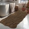 BSICPRO Large Bathroom Rugs Runner, 22x47 Inches Long Bath Mats Non Slip, Soft Absorbent and Quick Dry Microfiber Bath Rugs for Bathroom Decor, Machine Washable (Brown) view 1
