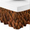 RisQiten Burnt Orange Forest Bed Skirt Cal King Size 16 Inch Drop, Elastic Bedskirt Dust Ruffle for Cal King Bed, Modern Pine Trees Mysterious Art Wrap Around Bed Skirts Pleated Bed Frame Cover view 1