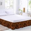 RisQiten Burnt Orange Forest Bed Skirt Cal King Size 16 Inch Drop, Elastic Bedskirt Dust Ruffle for Cal King Bed, Modern Pine Trees Mysterious Art Wrap Around Bed Skirts Pleated Bed Frame Cover view 2