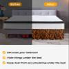 RisQiten Burnt Orange Forest Bed Skirt Cal King Size 16 Inch Drop, Elastic Bedskirt Dust Ruffle for Cal King Bed, Modern Pine Trees Mysterious Art Wrap Around Bed Skirts Pleated Bed Frame Cover view 3