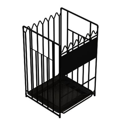 Umbrella Stand Rack Iron Umbrella Stand with Drip Tray Metal Umbrella Holder for Umbrellas Canes Walking Sticks Hallway Home Office Entryway Umbrella Holder Bin (Blue : Noir, Size : 28 * 21 * 54cm)