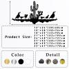 Metal Wall Art, Southwest Sonoran Desert Metal Wall Art, Southwestern Desert Scene Wall Art, Western Metal Cactus Wall Art, Quail Family In Desert Flat, Metal Cactus Yard Art, Patio And Garden Decor (15"x30"|38x76cm, Silver) view 4