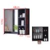 Bathroom Mirror Cabinet Wall-Mounted Vanity Mirror with Towel Rack Storage Cupboard Bath Cabinet Modern Simplicity (Black 68 * 70 * 13 cm) view 3