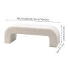FUYAO Modern Velvet Bench,Rectangular Coffee Table,Fuzzy Sherpa Upholstered Ottoman Bench,Faux Fur Entryway Bench Footrest for Bedroom Hallway end of Bed Bench view 2
