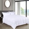 BLUENILEMILLS Brushed Microfiber Comforter, Down Alternative Bedding, Medium Weight, Ultra-Soft Bed Cover, Plush Duvet Insert, Oversized Blanket, Box Quilt, Reversible Comforter, Full/Queen, White view 2