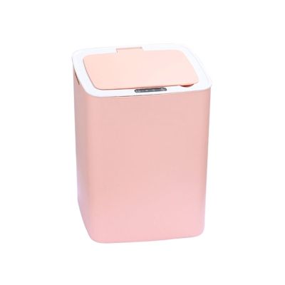 HASMI Bathroom Trash can 14l Intelligent Induction Garbage Can Home Electronic with Cover Automatic Bathroom Kitchen Toilet Paper Basket Electric Garbage Can Kitchen Trash Can (Color : Pink)