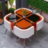 Topjia Tempered Glass Round Dining Table Set for 4, 5 Pieces Round/Square Clear Small Meeting Room Table Set,Modern 1 Table 4 Chairs Chair Set for Kitchen Lounge Living Room, 1722964 view 1