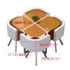 Topjia Tempered Glass Round Dining Table Set for 4, 5 Pieces Round/Square Clear Small Meeting Room Table Set,Modern 1 Table 4 Chairs Chair Set for Kitchen Lounge Living Room, 1722964 view 2