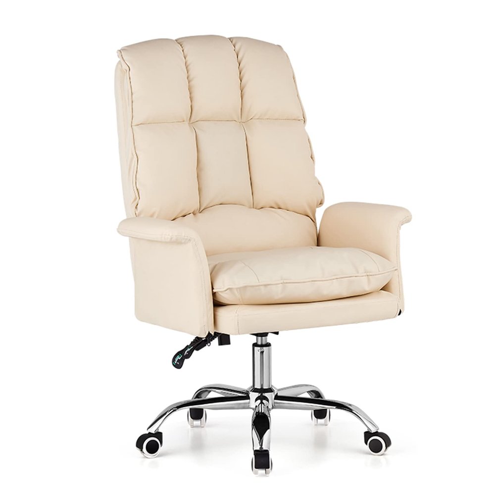 Home Office Desk Chair Ergonomic Executive Office Chair, PU Leather Swivel Desk Chair, 145 Recline Extra Padded Computer Chair