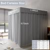 Hvqic Grey Canopy Bed Curtains - 4 Corner Post Bed Curtains King Bed Curtain Lightproof Drapes Bed Canopy for Adults & Girls Bedroom Decoration(King,Grey) view 4