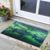 Bathroom Rugs,Natural Scene Polar Lights Kitchen Rug Non-Slip Rubber Backing Doormat,Winter Iceland Aurorae Absorbent Bath Mat Washable Floor Mats for Bedroom Entryway 18x30in view 1