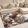 ALAZA Black Brown Pug Dachshund Dog Area Rug Rugs for Living Room Bedroom 4' x 5'3" view 1