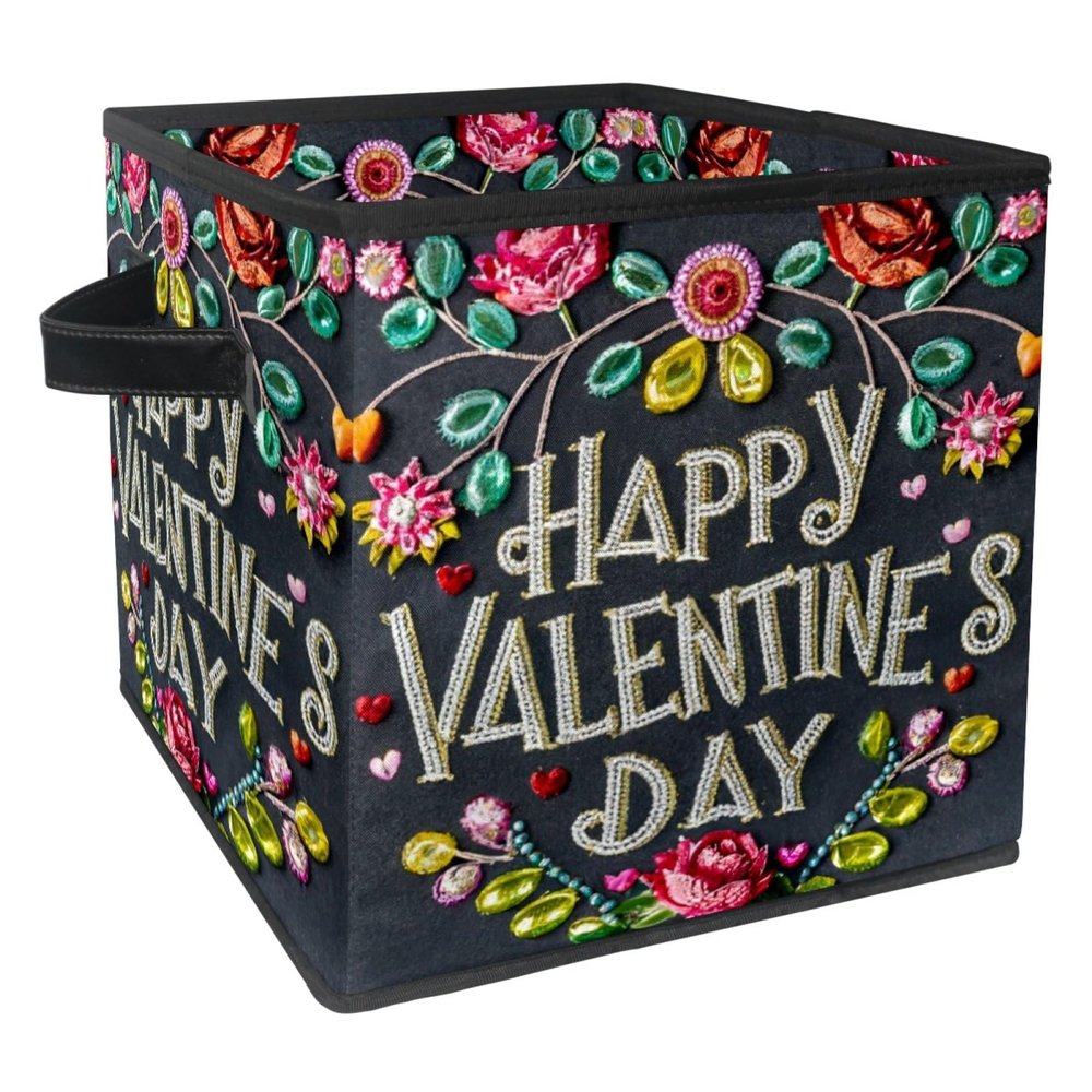 ZHANGYWFS Storage Boxes Bins Fabric with Cardboard Square Foldable Towel Closet Open Ideas Shirt Farmhouse Adult Pantry Totes Houseware Personalized Basket Organizer Valentine
