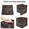 ZHANGYWFS Storage Boxes Bins Fabric with Cardboard Square Foldable Towel Closet Open Ideas Shirt Farmhouse Adult Pantry Totes Houseware Personalized Basket Organizer Valentine view 4