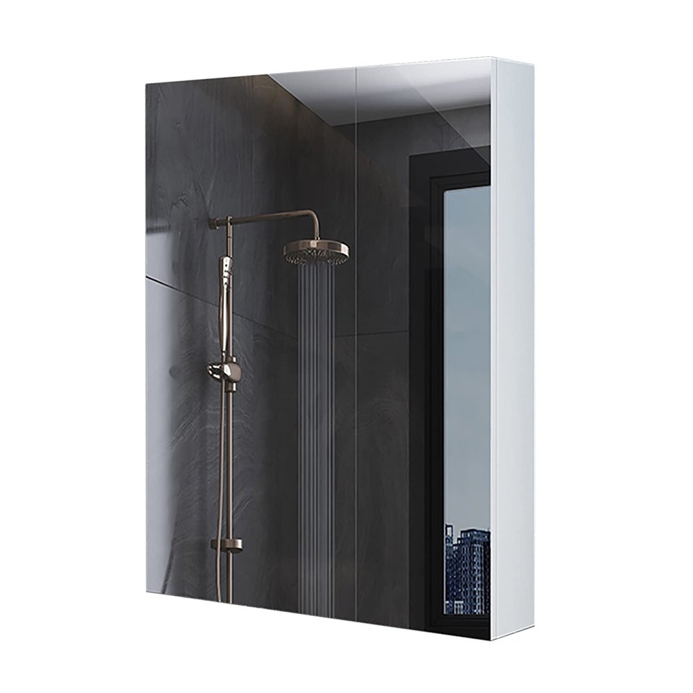 Bathroom Mirrors Wall Mounted with Cabinet Mirror Cupboard with Storage Shelf Bathroom Organizer for Living Room or Kitchen (60 * 70 * 10 Cm)