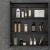 Bathroom Mirrors Wall Mounted with Cabinet Mirror Cupboard with Storage Shelf Bathroom Organizer for Living Room or Kitchen (60 * 70 * 10 Cm) view 3