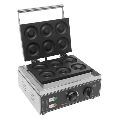 Commercial 6-Hole Donut Maker Machine Electric Nonstick Doughnut Making Machine Heating 50-300 Doughnut Maker Crepe Maker Waffle Maker Donut Fryer for Breakfast Snacks Desserts