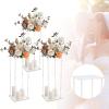3Pcs Acrylic Flower Stand,Centerpiece Wedding Decoration Wedding Flower Stand Rack Vase Stand Pillar Square Props for Wedding Party Table Decoration Supply view 3