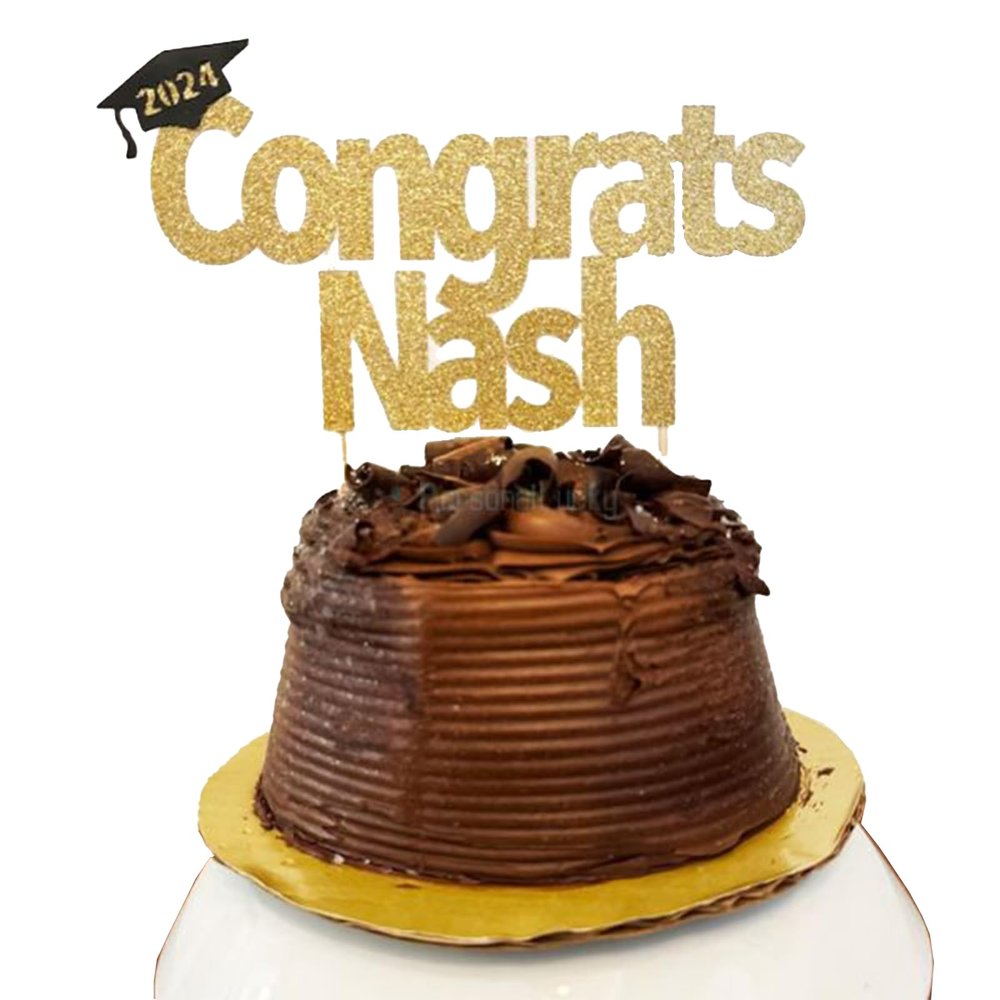Personalized Graduation Cake Topper 2024, Congrats Grad Cake Decor, Class Of 2024, 2024 High School/College/Senior Graduation Party Decorations Supplies