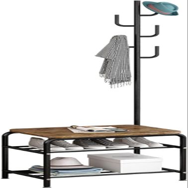 TUOYIBO Shoe Bench Coat Stand Rack Hanger Coat Rack Free Standing Coat Rack Shoe Bench 3 In 1 Multifunctional Shoe Rack And Coat Industrial Shoe Organizer For Living Room Entryw