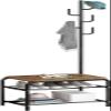 TUOYIBO Shoe Bench Coat Stand Rack Hanger Coat Rack Free Standing Coat Rack Shoe Bench 3 In 1 Multifunctional Shoe Rack And Coat Industrial Shoe Organizer For Living Room Entryw view 1