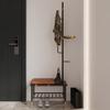 TUOYIBO Exquisite Clothes Rail Rack Shoe Bench Coat Stand Rack Hanger Coat Rack Shoe Bench With Coat Rack, Entryway Bench, Shoe Rack And Coat Stand, 3 In 1, Multifunctional With 6 Hooks, Strong And view 2