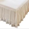 Romantic Summer Ruffled Bed Skirt with Sheet,Dust Ruffle Bedskirt with Two Lace Layers,17.7" Drop view 1