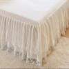 Romantic Summer Ruffled Bed Skirt with Sheet,Dust Ruffle Bedskirt with Two Lace Layers,17.7" Drop view 2
