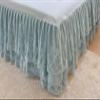 Romantic Summer Ruffled Bed Skirt with Sheet,Dust Ruffle Bedskirt with Two Lace Layers,17.7" Drop view 4