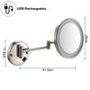 MUOBSBJRX 8 Inch Magnifying Wall Mount Makeup Mirror with Led Lights Double Sided Vanity Mirror with 10X Magnification Matte Black Makeup and Shaving view 2